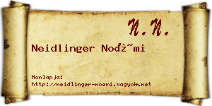 Neidlinger Noémi névjegykártya